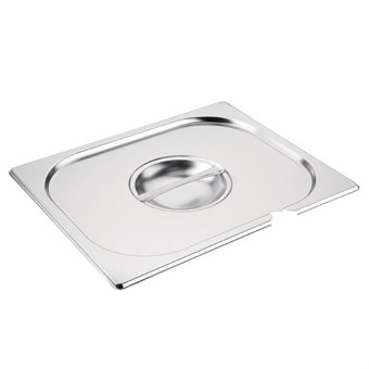 Vogue RVS deksel met lepeluitsparing GN 1/2