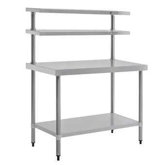 Vogue RVS werktafels met wandplanken