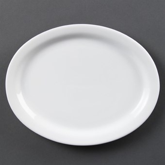 Olympia Whiteware ovale serveerschalen 25cm (6 stuks)