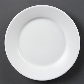 Olympia Whiteware borden met brede rand 23cm (12 stuks)