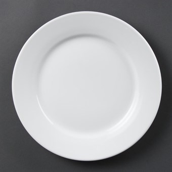 Olympia Whiteware borden met brede rand 25cm (12 stuks)