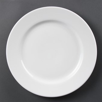 Olympia Whiteware borden met brede rand 31cm (6 stuks)