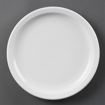 Olympia Whiteware borden met smalle rand 23cm (12 stuks)