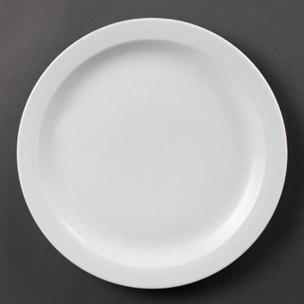 Olympia Whiteware borden met smalle rand 28cm (6 stuks)