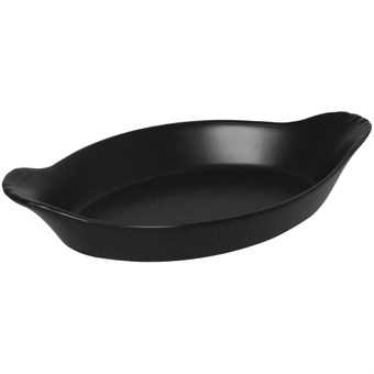 Olympia ovaal tapasbordje 20,4x11,8cm mat zwart (6 stuks)