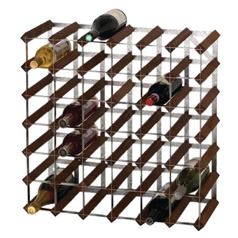 Wijnrek donker hout 42 flessen