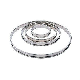 Matfer Bourgeat platte RVS taartring glad 24cm