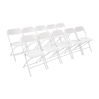 Bolero staal & polypropyleen klapstoelen wit (10 stuks)