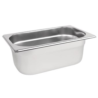Vogue roestvrijstalen 1/4 gastronorm bak 100mm