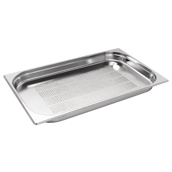 Vogue roestvrijstalen geperforeerde 1/1 gastronormbak 40mm