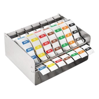 Vogue kleurcode RVS stickerdispenser + stickers
