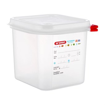 Araven GN 1/6 voedselbak met deksel 2,6L (4 stuks)