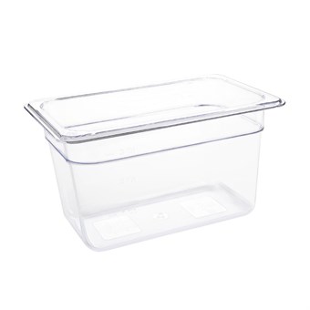 Vogue polycarbonaat bak transparant GN 1/4 150mm