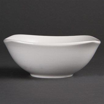 Olympia Whiteware afgeronde vierkante schalen 18cm (12 stuks)