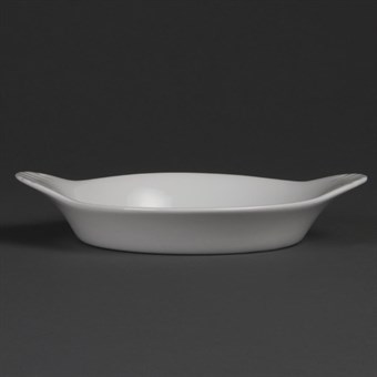 Olympia Whiteware ronde gratineerschalen met handvatten 19,2cm (6 stuks)