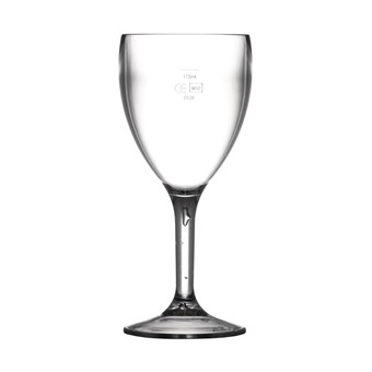 Bbp Polycarbonaat Wijnglazen 255ml Ce-Gemarkeerd Op 175ml (Pak Van 12)