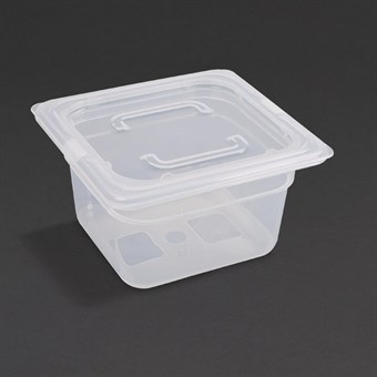 Vogue polypropyleen GN 1/6 bak met deksel 10cm (4 stuks)