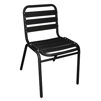 Bolero stapelbare aluminium stoel zwart (4 stuks)