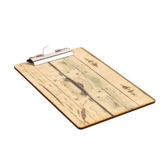 Olympia menu klemborden met houten effect