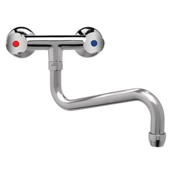 Heavy duty duobloc mengkraan met draaiknoppen en lage uitloop