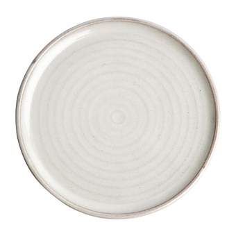 Olympia Canvas ronde borden met smalle rand wit 26,5cm (6 stuks)