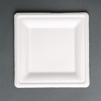 Fiesta Compostable composteerbare bagasse borden vierkant (50 stuks)