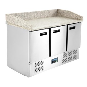 Polar G-serie saladette/pizza koelwerkwerkbank met granieten werkblad 368L