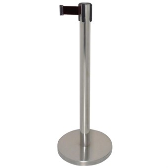Bolero RVS afzetpaal met zwart lint 3m