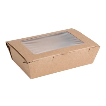 Fiesta Compostable saladebakken met PLA venster (200 stuks)