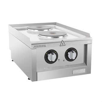 Buffalo 600-Serie Elektrische Kookplaat Met 2 Kookzones