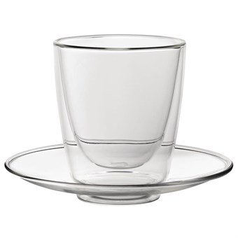 Utopia Dubbelwandig Cappuccinoglas En Schotel 220ml (Pak Van 6)
