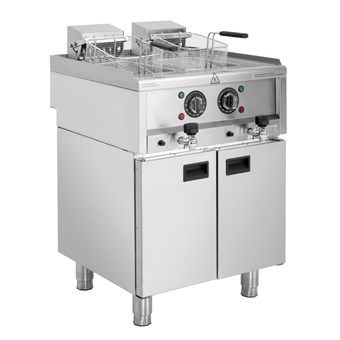 Buffalo 600 Serie Vrijstaande Elektrische Friteuse Met Dubbele Tank 2X 8Ltr
