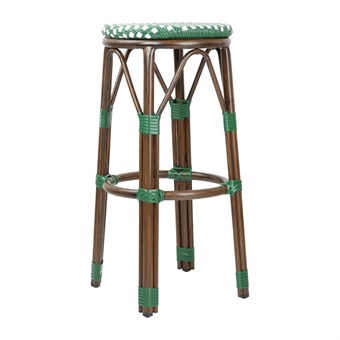 Bolero Parijse Stijl PE Rotan Barkrukken Groen Stip Mix (2 Pack)