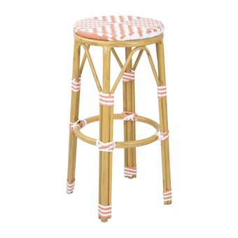 Bolero Parijse Stijl PE Rotan Barkrukken Koraal (2 Pack)