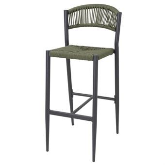 Bolero Eden PE gevlochten rattan outdoor barkrukken groen (2 stuks)
