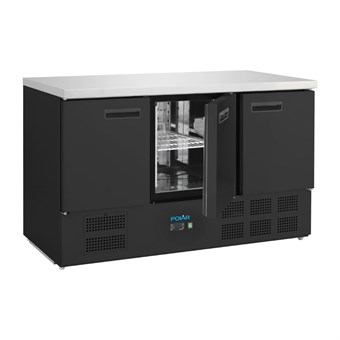 Polar G-Series 3-deurs koelwerkbank zwart 400L