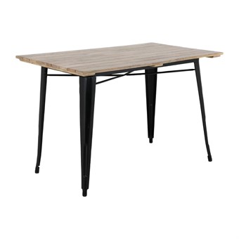 Bolero Bistro Eettafel Met Mangohouten Lattenblad En Zwarte Poot 1200mm Bolero Bistro Eettafel Met Mangohouten Lattenblad En Zwarte Poot 1200mm