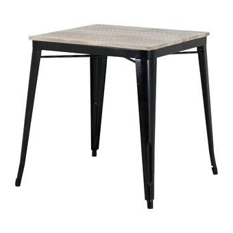 Bolero Bistro Eettafel Met Lattenblad Van Mangohout En Zwarte Poot 650mm Bolero Bistro Eettafel Met Lattenblad Van Mangohout En Zwarte Poot 650mm