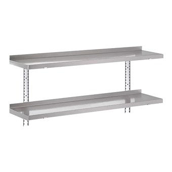 Gastro-M complete wandrekset 2 niveaus 120x40cm - volledige montageset (excl. schroeven)