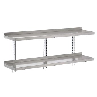 Gastro-M complete legbordenset 2 niveaus 140x40cm - volledige montageset (excl. schroeven)