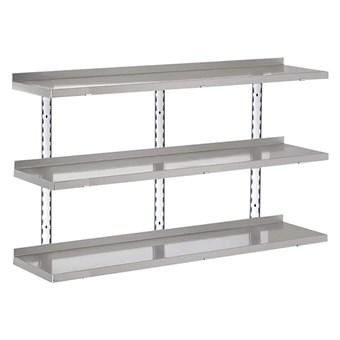 Gastro-M Compleet wandrek met 3 niveaus 160x40cm - volledige montageset (excl. schroeven)