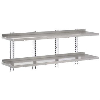 Gastro-M Complete wandplankenset 2 niveaus 200x40cm - volledige montageset (excl. schroeven)