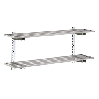 Gastro-M complete wandplankset 2 niveaus 100x40cm - volledige montageset (excl. schroeven)