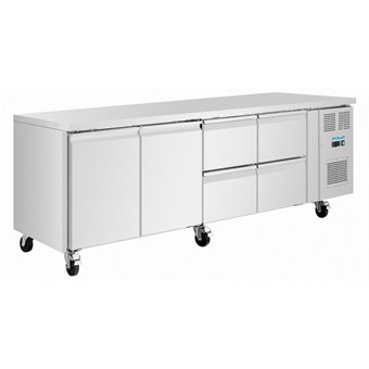 Polar U-Series koelwerkbank 4 lades & 2 deuren