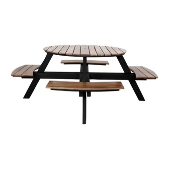 Bolero Acacia acaciahout picknicktafel bankenset rond