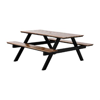 Bolero Acacia rechthoekige picknicktafel bankenset
