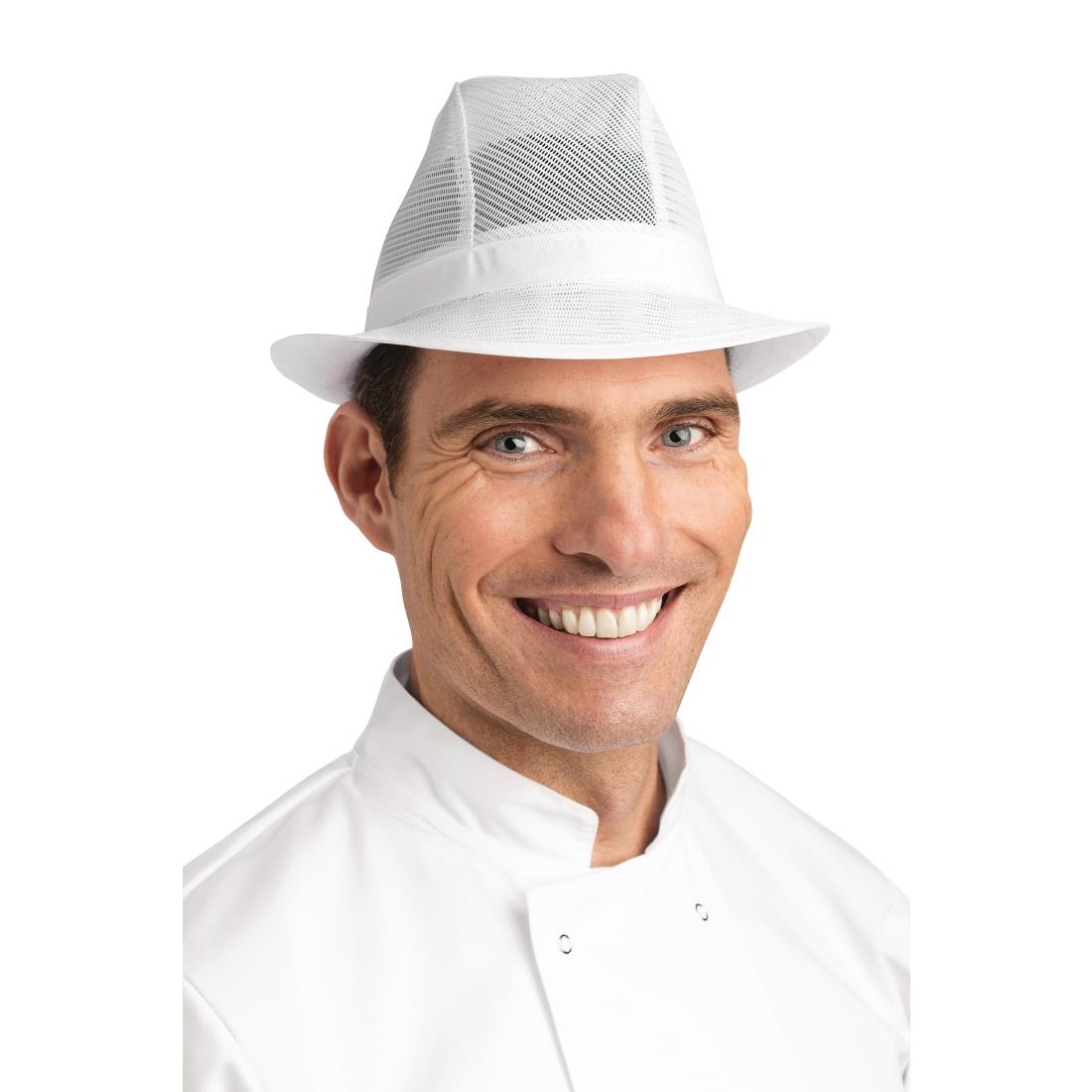 Trilby hoed zonder haarnet wit