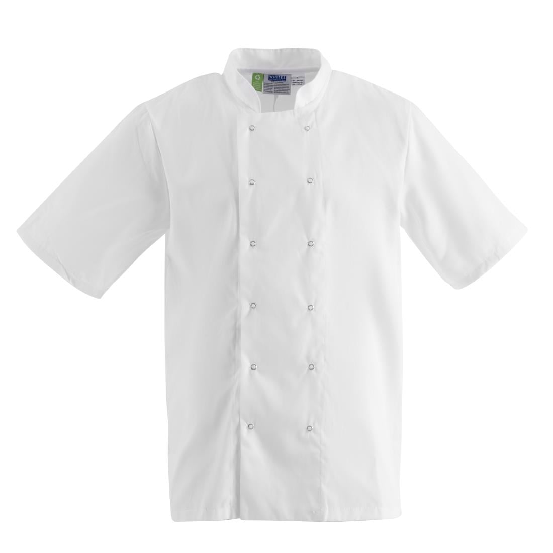 Whites Boston unisex koksbuis korte mouw wit