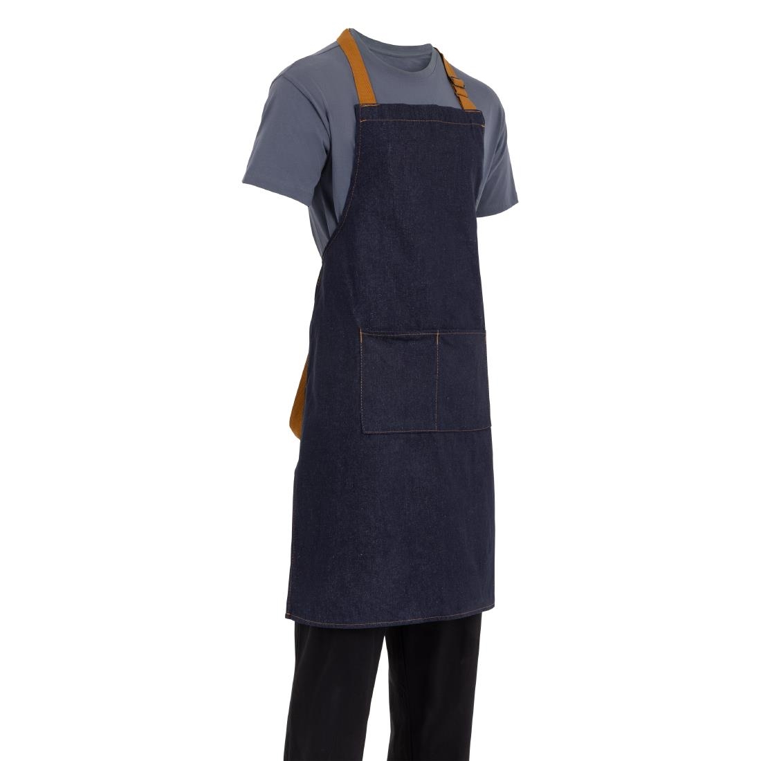 Southside denim halterschort blauw