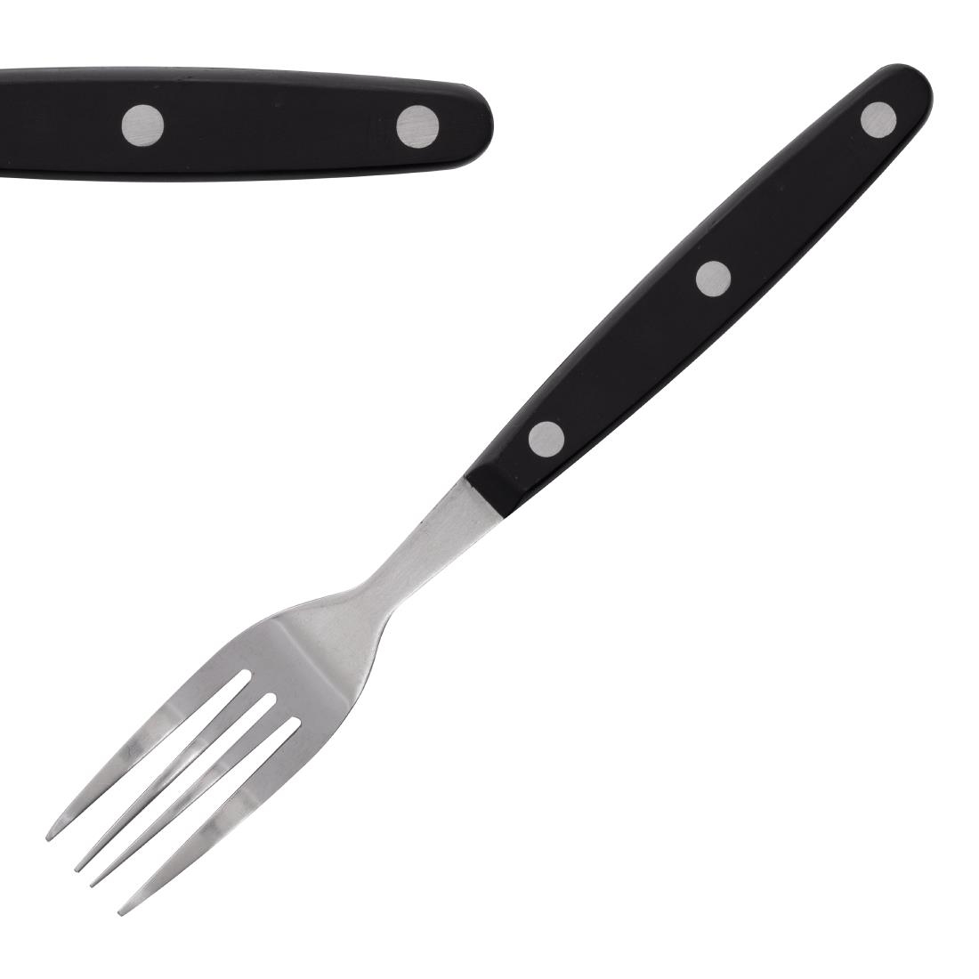 Olympia steakvork zwart heft per (12 stuks)